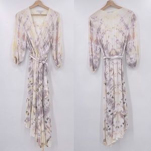 Young Fabulous & Broke Wrap Midi Dress Tie Dye Dress Size Small